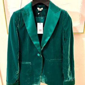 NWT fabulous Jason Wu velvet, single breasted blazer with satin collar and cuffs